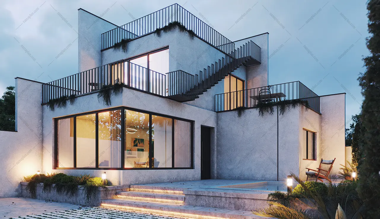 طراحی خانه ویلایی دوبلکس ۱۰۰ متری