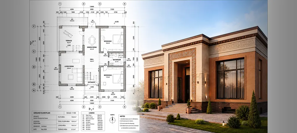 طراحی پلان و نمای ساختمان در تاجیکستان | راهنمای معماری