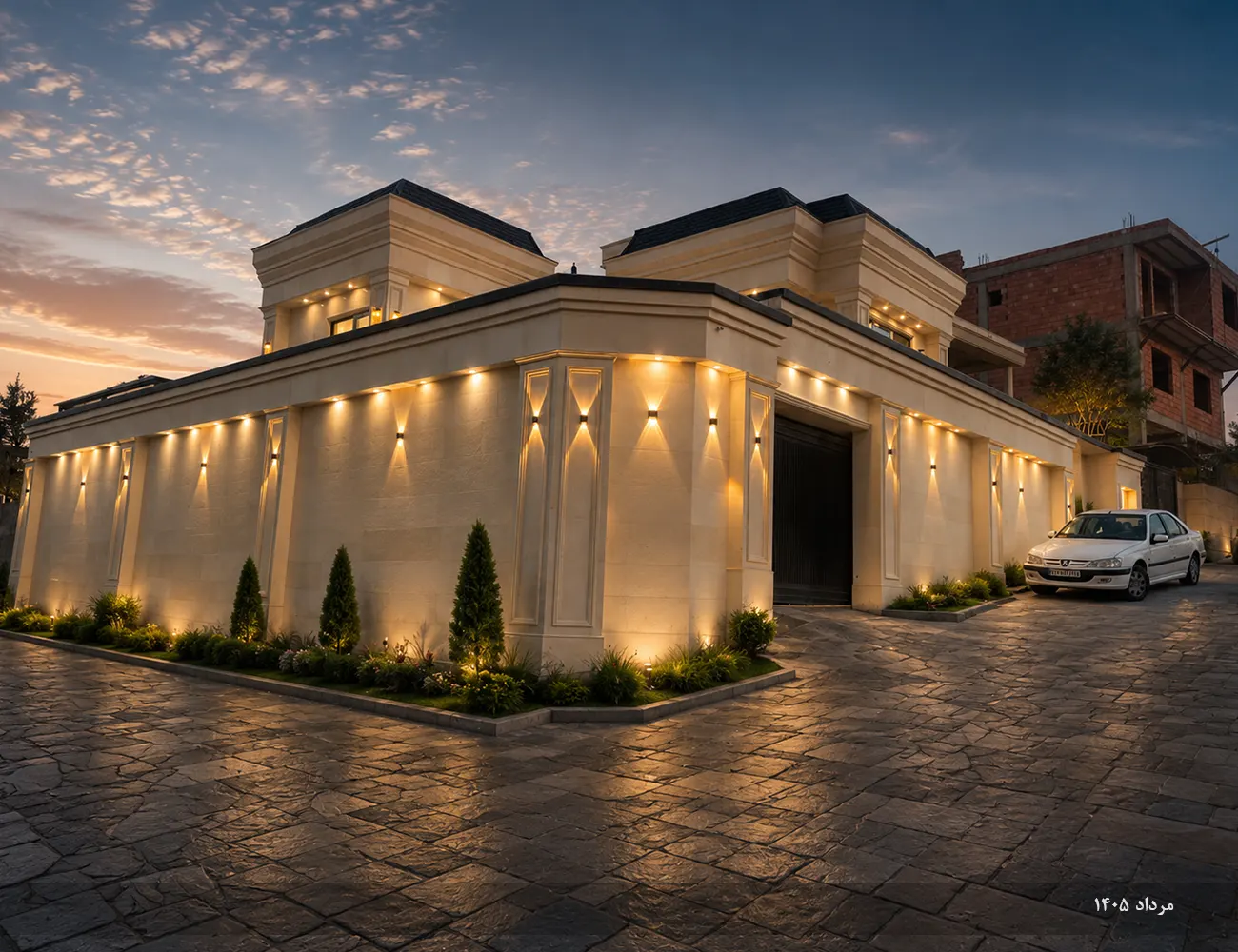طراحی ویلای کلاسیک مینیمال