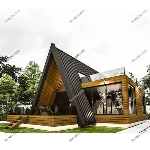 نقشه خانه مثلثی چوبی  