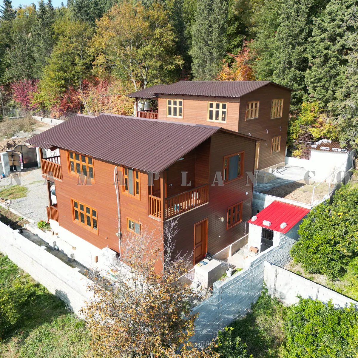 طراحی کلبه چوبی دوبلکس روستایی