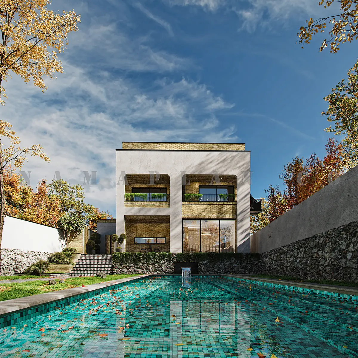 نمای خانه ویلایی ساده روستایی در دلیجان 