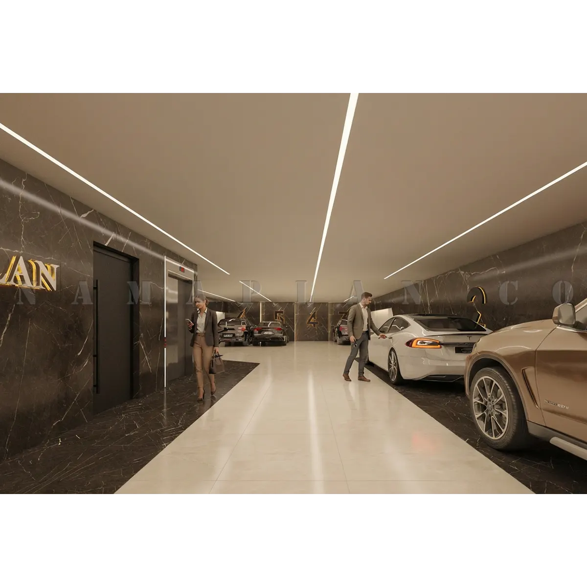 طراحی پارکینگ ساختمان تجاری