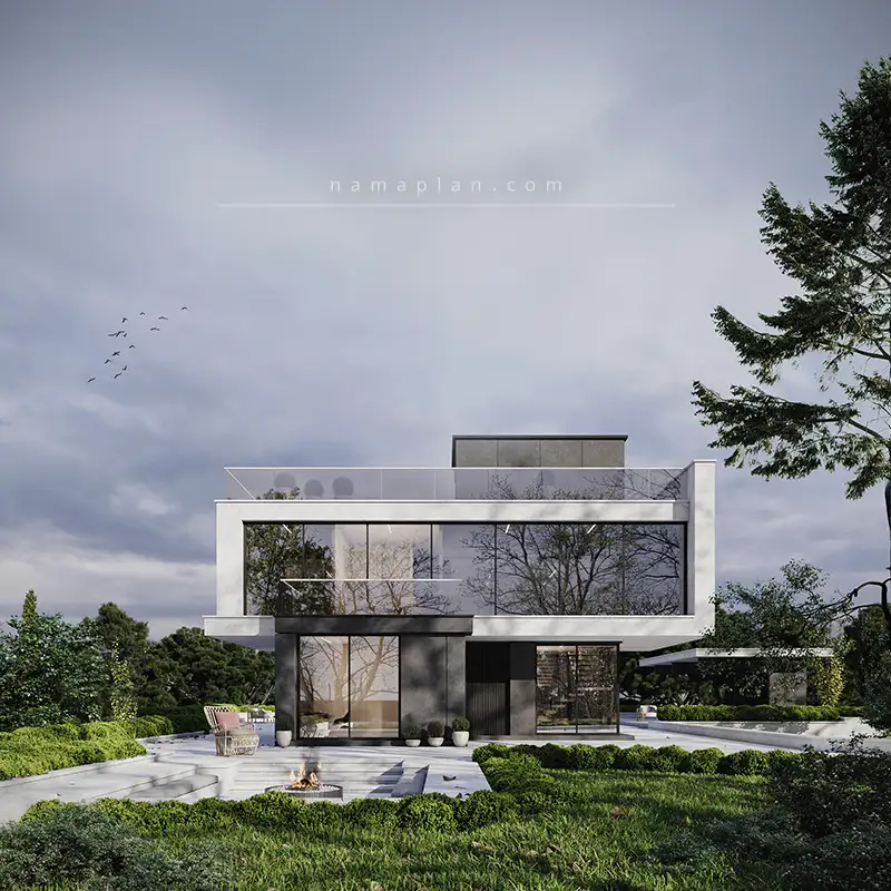 طراحی خانه باغ ویلایی مدرن