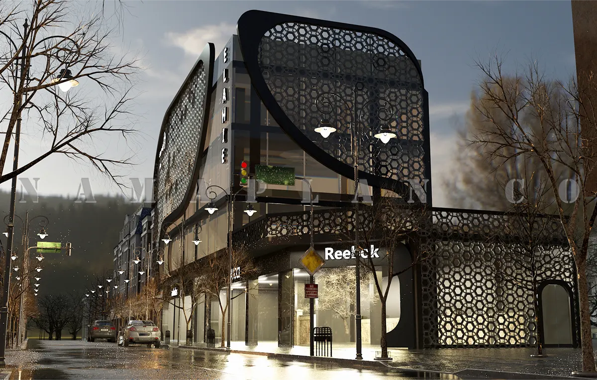 طراحی ساختمان تجاری 4 طبقه در شاهین شهر 