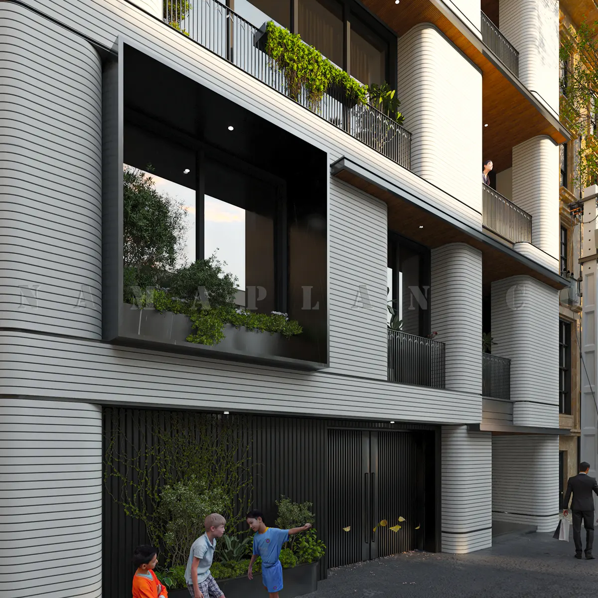 طراحی نقشه و نمای اپارتمان مسکونی 