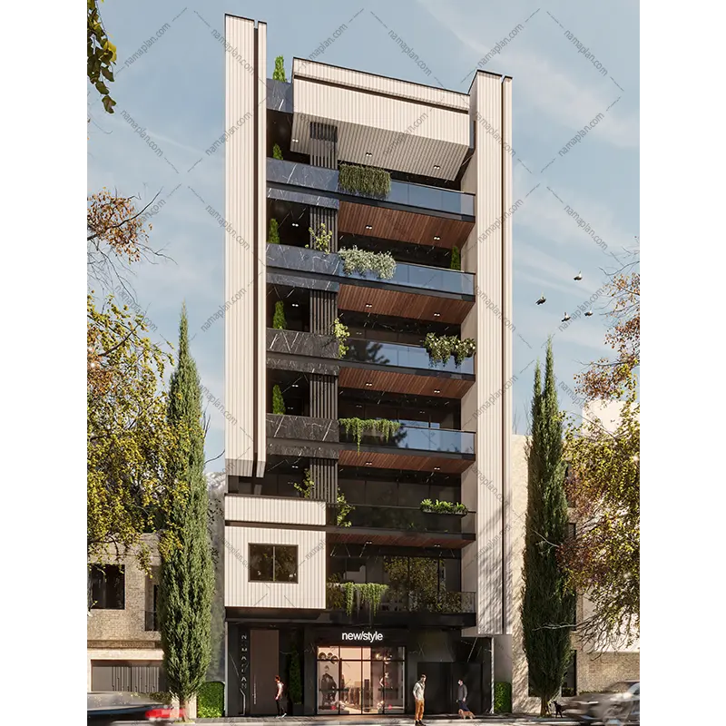 طراحی آپارتمان مسکونی 7 طبقه در کردستان