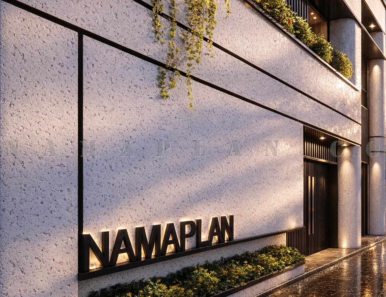 طراحی نمای آپارتمان یک طبقه شیک 