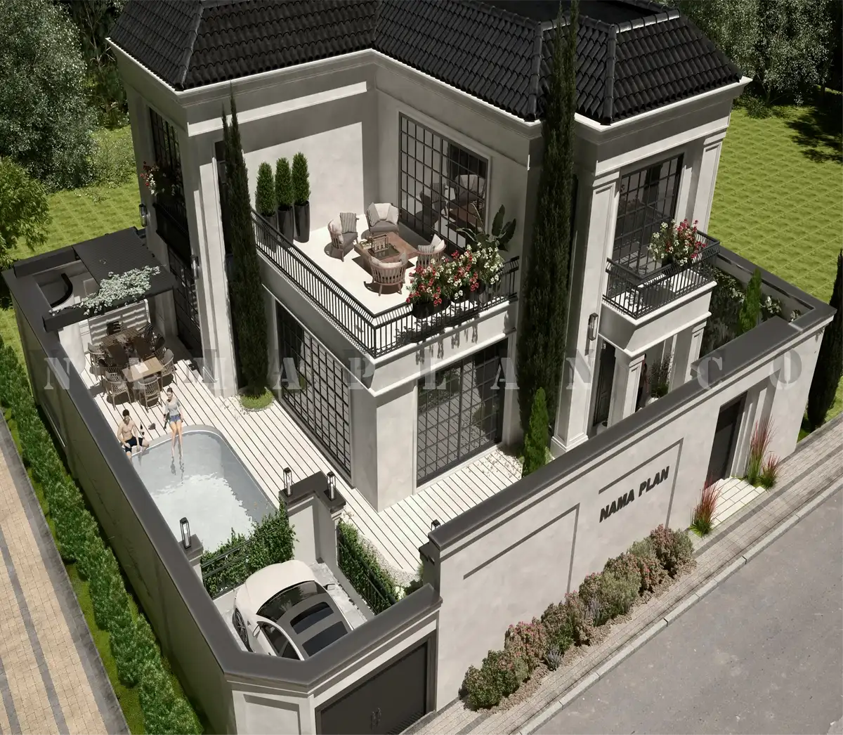 طراحی پلان ویلایی مینیمال کلاسیک