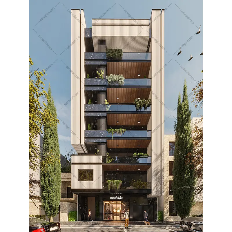 طراحی آپارتمان مسکونی 7 طبقه در کردستان