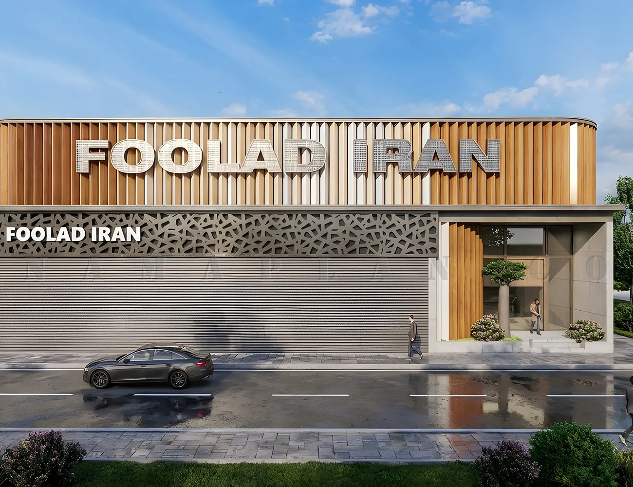 طراحی نمای کارخانه فولاد 