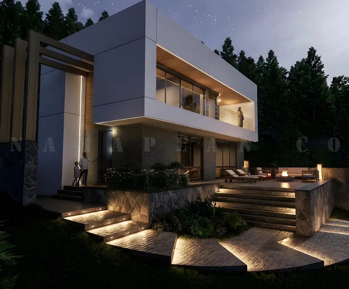 طراحی محوطه سازی باغ ویلا در مازندران 