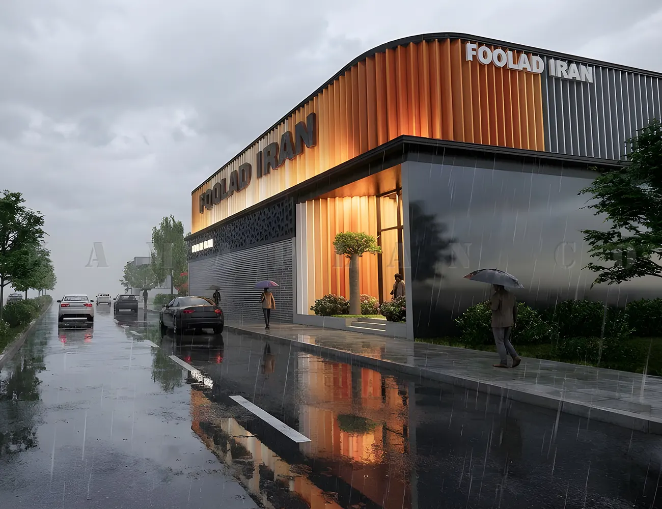 طراحی سردرب اصلی کارخانه فولاد ایران در قائمشهر